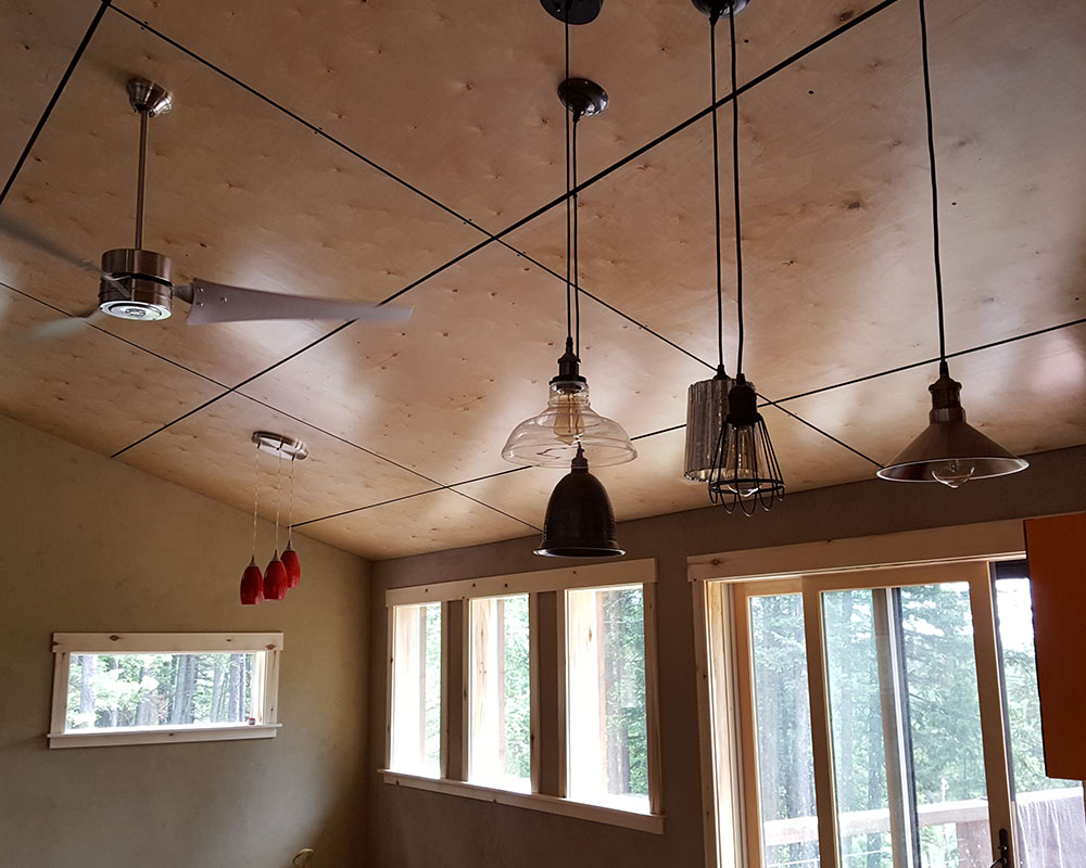 lighting decor at new construction site lakeside mt