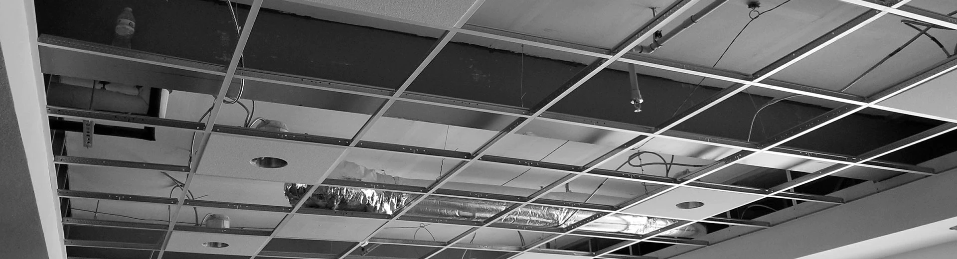 close up of a commercial buildings ceiling with electrical wiring installed polson mt